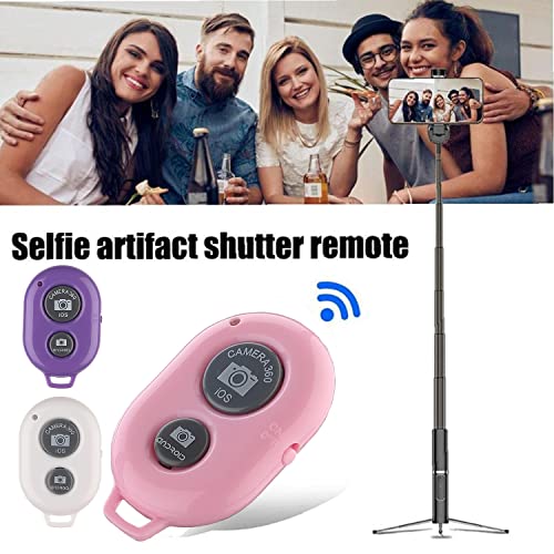 Cellphone Remote (3 Pack), Wireless Bluetooth Camera Remote Control for Phones and Tablets,Compatible with iPhone/Android,Wrist Strap Included (White Pink Purple) (Pink Purple White)