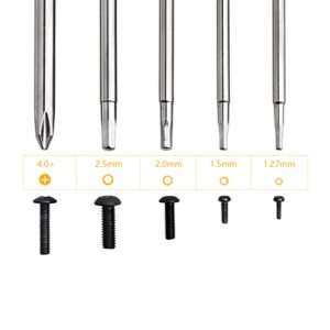 RC Screwdriver Kit 5-in-1 Hex Driver Set 1.27mm 1.5mm 2.0mm 2.5mm Allen Wrench Bits & Phillips Bit Repair Tools for RC Car Traxxas Arrma Axial Redcat Drone