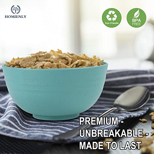 Homienly Cereal Bowl Set, Wheat Straw Fiber Unbreakable Lightweight Bowls Set (Multi, 26 OZ)