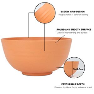 Homienly Cereal Bowl Set, Wheat Straw Fiber Unbreakable Lightweight Bowls Set (Multi, 26 OZ)