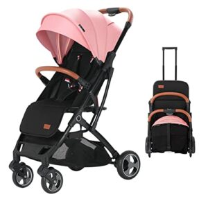 blahoo lightweight baby stroller, folding compact travel stroller for airplane, umbrella stroller for toddler(pink)