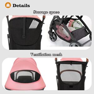Blahoo Lightweight Baby Stroller, Folding Compact Travel Stroller for Airplane, Umbrella Stroller for Toddler(Pink)