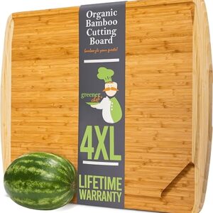 4XL Bamboo Extra Large Cutting Board for Kitchen 36 x 24 - Wood Countertop 24 x 36 Cutting Board - Wooden Extra Large Cutting Board 36 x 24 Butcher Block - Greener Chef