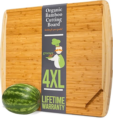 4XL Bamboo Extra Large Cutting Board for Kitchen 36 x 24 - Wood Countertop 24 x 36 Cutting Board - Wooden Extra Large Cutting Board 36 x 24 Butcher Block - Greener Chef