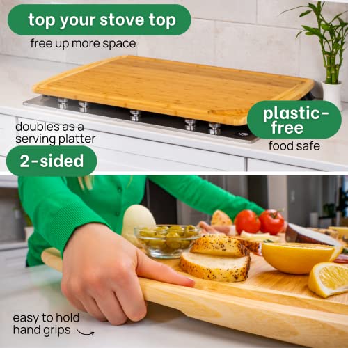 4XL Bamboo Extra Large Cutting Board for Kitchen 36 x 24 - Wood Countertop 24 x 36 Cutting Board - Wooden Extra Large Cutting Board 36 x 24 Butcher Block - Greener Chef