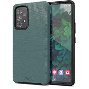 crave dual guard for samsung galaxy a53 case, shockproof protection layer case 5g - forest green