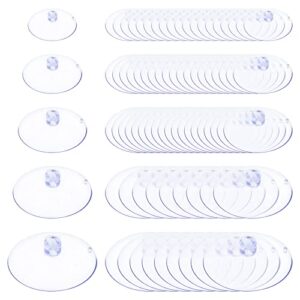 glarks 80pcs 25mm 30mm 35mm 40mm 45mm suction cups set, 5 size rubber anti-collision sucker pads with holes without hooks for home kitchen bathroom houseware hanging items