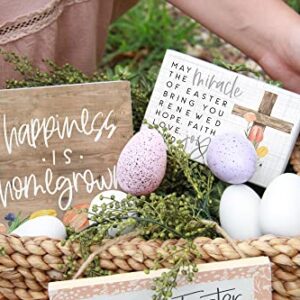 Simply Said, INC Small Talk Sign 3.5" x 5.25" Wood Block Plaque - May the Miracle of Easter Bring You Hope, Faith, Love, and Joy - STR1660