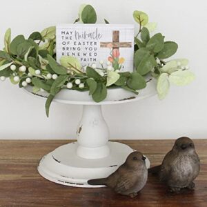 Simply Said, INC Small Talk Sign 3.5" x 5.25" Wood Block Plaque - May the Miracle of Easter Bring You Hope, Faith, Love, and Joy - STR1660