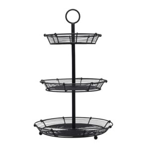 gourmet basics by mikasa tulsa adjustable pastry serving stand, 3-tier, black