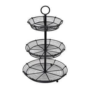 Gourmet Basics by Mikasa Tulsa Adjustable Pastry Serving Stand, 3-Tier, Black