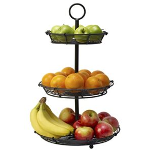 Gourmet Basics by Mikasa Tulsa Adjustable Pastry Serving Stand, 3-Tier, Black