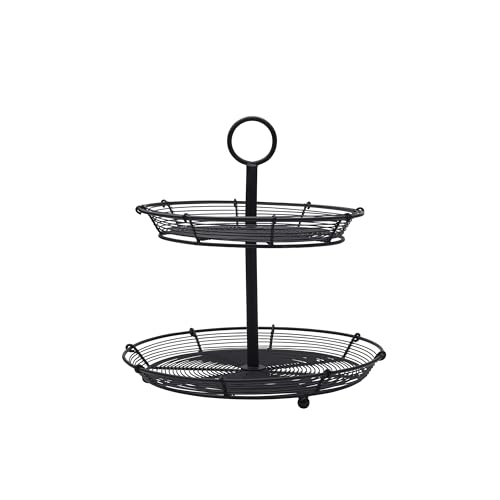 Gourmet Basics by Mikasa Tulsa Adjustable Pastry Serving Stand, 3-Tier, Black