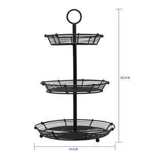 Gourmet Basics by Mikasa Tulsa Adjustable Pastry Serving Stand, 3-Tier, Black