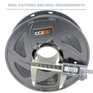 CCE3D PETG 3D Printer Filament 1.75mm +/- 0.05 mm, 1kg Spool (2.2lbs), PETG Filament (Glossy Black)