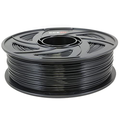 CCE3D PETG 3D Printer Filament 1.75mm +/- 0.05 mm, 1kg Spool (2.2lbs), PETG Filament (Glossy Black)