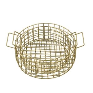 Gourmet Basics by Mikasa Kendall Set of 2 Storage Baskets, 12.5-Inch and 14.5-Inch, Gold