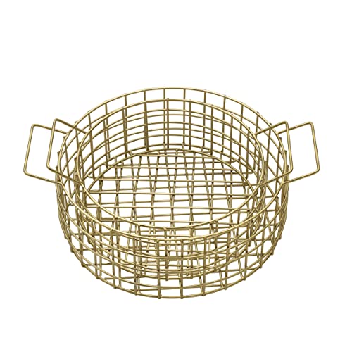 Gourmet Basics by Mikasa Kendall Set of 2 Storage Baskets, 12.5-Inch and 14.5-Inch, Gold