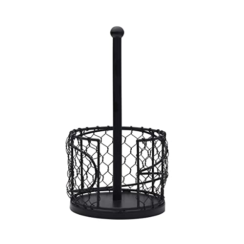 Gourmet Basics by Mikasa Farmer's Market Paper Towel Holder, 12.75-Inch, Black