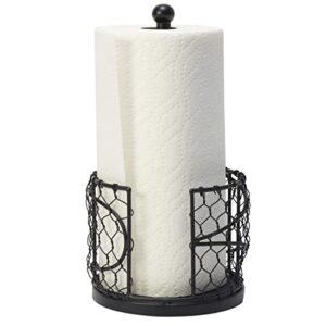 Gourmet Basics by Mikasa Farmer's Market Paper Towel Holder, 12.75-Inch, Black