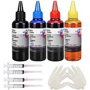 aymsous ink refill kit for hp 60 61 63 64 65 902 932 952 950 951 564 refillable ink cartridge for hp envy 4500 4520 5643 officejet 6500a 6500 6000(4x100ml 1 black, 1 cyan. 1 magenta, 1 yellow)