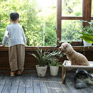 FUKUMARU Dog Bed, Large Breathable Cat Bed, Wooden Cat Hammock for Outdoor, 21 X 16.5 Inch Elevated Pet Furniture Suitable for Kitty, Puppy, Rabbit, Bunny and Small Animal