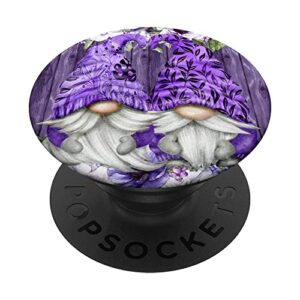 cute purple aesthetic anemones flower pattern lavender gnome popsockets swappable popgrip