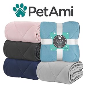 PetAmi Premium Cooling Dog Blanket | Lightweight Fluffy Pet Throw Blanket Bed Cover for Dogs, Cat, Puppies | Pet Blanket Furniture Protector Couch Sofa | Reversible Fuzzy Cozy | 29x40, Light Grey