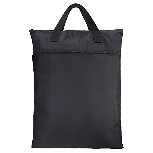 BeeGreen Black Laundry Bag for Traveling with Handles & Zipper Pockets Hanging Laundry Hamper Heavy Duty Collapsible Washable for Dirty Clothes College Dorm Gym Beach Pool Swimsuit