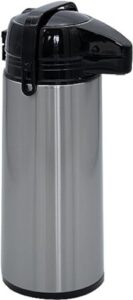 airpot coffee dispenser with easy push button stainless steel double-wall vacuum insulated thermos effectively keeps beverages hot or cold