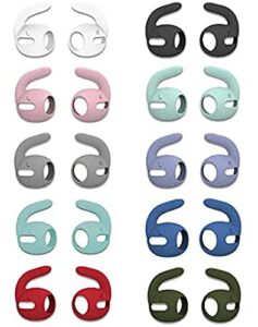 alxcd sport ear tips hook compatible with airpods pro earbuds, anti slip soft silicone earbuds covers earhooks, compatible with airpods pro, 10 pairs 10 color