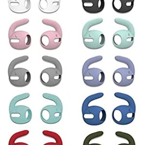 ALXCD Sport Ear Tips Hook Compatible with AirPods Pro Earbuds, Anti Slip Soft Silicone Earbuds Covers Earhooks, Compatible with AirPods Pro, 10 Pairs 10 Color