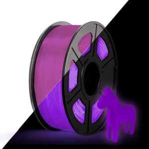 everyglow glow in the dark 3d printer filament, 1.75mm pla filament fits for most fdm printers 1kg (2.2 lbs) spool dimensional accuracy +/- 0.03 mm (glow purple)