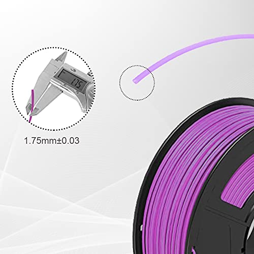 Everyglow Glow in The Dark 3D Printer Filament, 1.75mm PLA Filament Fits for Most FDM Printers 1KG (2.2 LBS) Spool Dimensional Accuracy +/- 0.03 mm (Glow Purple)