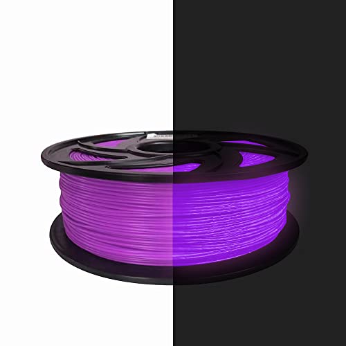 Everyglow Glow in The Dark 3D Printer Filament, 1.75mm PLA Filament Fits for Most FDM Printers 1KG (2.2 LBS) Spool Dimensional Accuracy +/- 0.03 mm (Glow Purple)