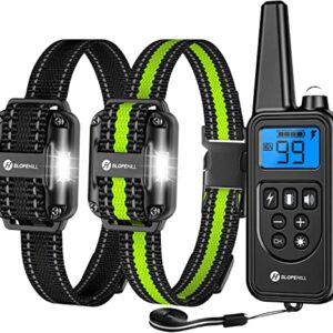 Dog Training Collar with 7 Training Modes, 2600Ft Remote Electronic Dog Shock Collar, Electric Shock Collar for Small Medium Large Dogs (Black Green)