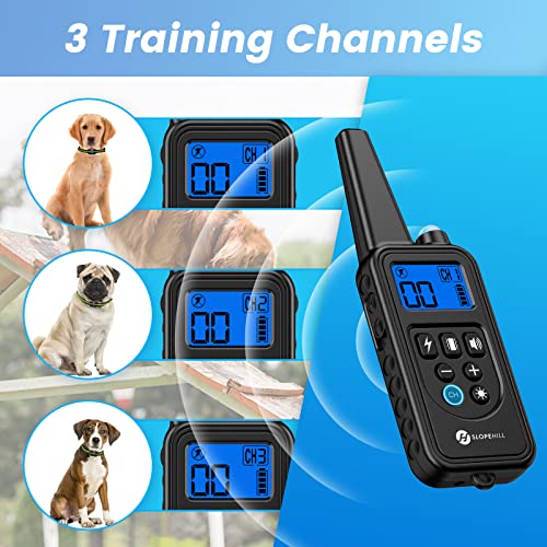 Dog Training Collar with 7 Training Modes, 2600Ft Remote Electronic Dog Shock Collar, Electric Shock Collar for Small Medium Large Dogs (Black Green)