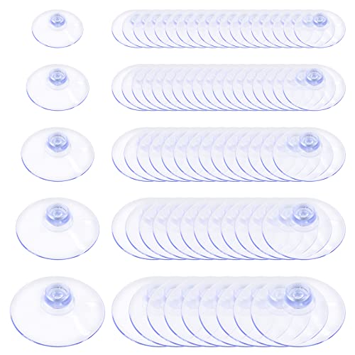 Glarks 80Pcs 20mm 25mm 30mm 35mm 40mm Bathroom Shower Caddy Connectors Suction Cups Set, Rubber Anti-Collision Sucker Pads Without Hooks and Holes