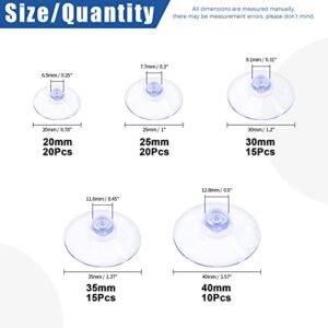 Glarks 80Pcs 20mm 25mm 30mm 35mm 40mm Bathroom Shower Caddy Connectors Suction Cups Set, Rubber Anti-Collision Sucker Pads Without Hooks and Holes