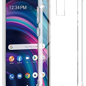 YJROP for BLU View 3 Case with Tempered Glass Screen Protector Transparent Silicone Bumpers Anti-Scratch Shockproof Protective Crystal Clear Phone Case Cover for BLU View 3 B140DL (Clear)