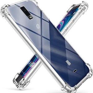 YJROP for BLU View 3 Case with Tempered Glass Screen Protector Transparent Silicone Bumpers Anti-Scratch Shockproof Protective Crystal Clear Phone Case Cover for BLU View 3 B140DL (Clear)