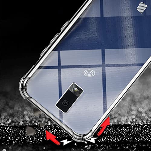 YJROP for BLU View 3 Case with Tempered Glass Screen Protector Transparent Silicone Bumpers Anti-Scratch Shockproof Protective Crystal Clear Phone Case Cover for BLU View 3 B140DL (Clear)