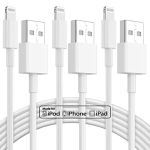 6 ft iphone charger 3pack, [apple mfi certified] usb to lightning cable 6ft, iphone charger cord 6 foot, 6 feet super fast apple charging cable for iphone 14/13/12/11/pro/13 max/x/xs/xr/xs max/8/7/xs