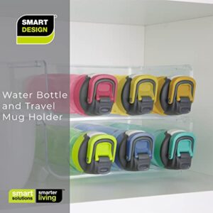 Smart Design Bottle Holder - Holds 750 mL - BPA Free Plastic - for Shakers, Stainless Steel, Wine, Refrigerator - Kitchen - 12 x 4.3 Inch - Clear