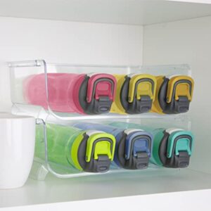 Smart Design Bottle Holder - Holds 750 mL - BPA Free Plastic - for Shakers, Stainless Steel, Wine, Refrigerator - Kitchen - 12 x 4.3 Inch - Clear