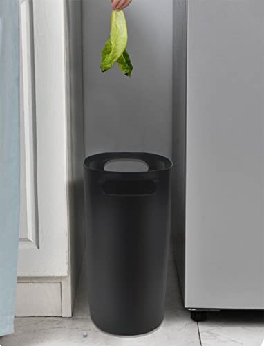 Diyalor 2.6 Gallon Small Trash Can with Handle,Durable Bathroom Wastebasket Garbage Can (Pack of 2, Black)