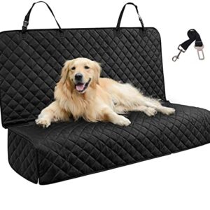 JSTHT Dog Car Seat Covers for Back Seat Waterproof Bench Seat Cover Protector Nonslip Durable Soft Pet Back Seat Covers for Car, Truck, & SUV (Black)