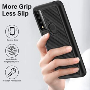 NTZW for TCL 30 XE 5G Case: Drop Protective Military Grade Armor Case Cover | Sturdy Anti-Slip Grip & Shock-Proof Silicone TPU Bumper | Dual-Layer Heavy Duty Protection Phone Case - Black