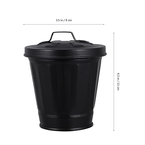 balacoo Table Trash Can: Mini Trash Can Mini Wastebasket Trash Can Tiny Desktop Waste Garbage Bin Small Flower Pot with Lid