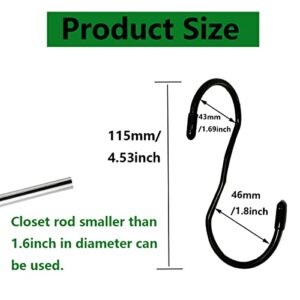 Apalie 10 Pack Black Purse Hanger for Closet,Twist Design Hooks Large Size Closet Rod Hooks Saves Space